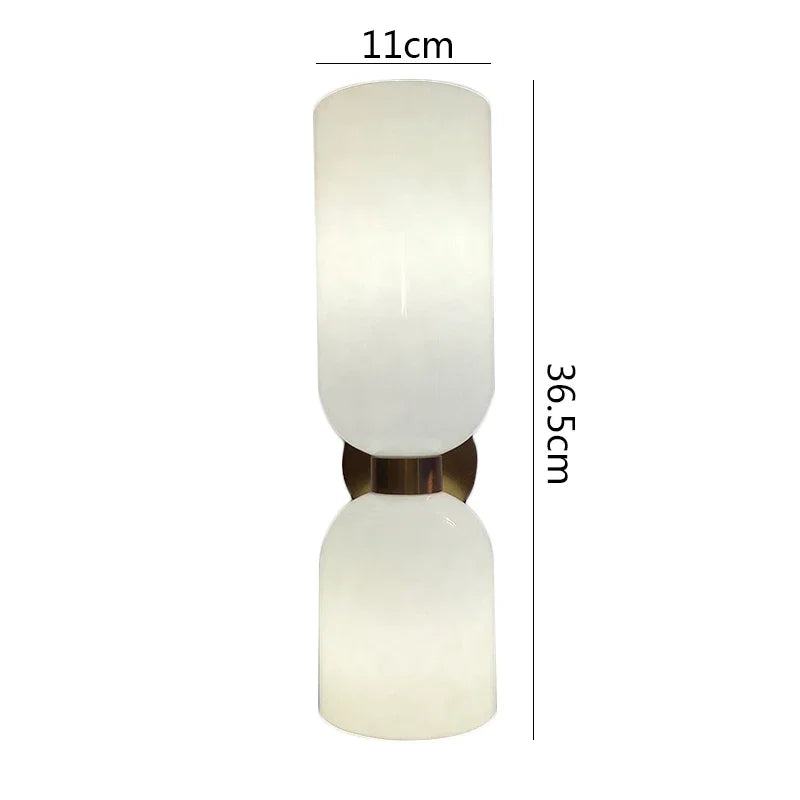 lampe murale led verre moderne bleu blanc doré minimaliste fixée mur transparent