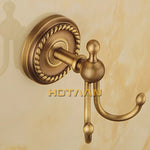 accessoires salle bain bronze doré classique finement ciselé serviette suspendue porte savon porte rouleau