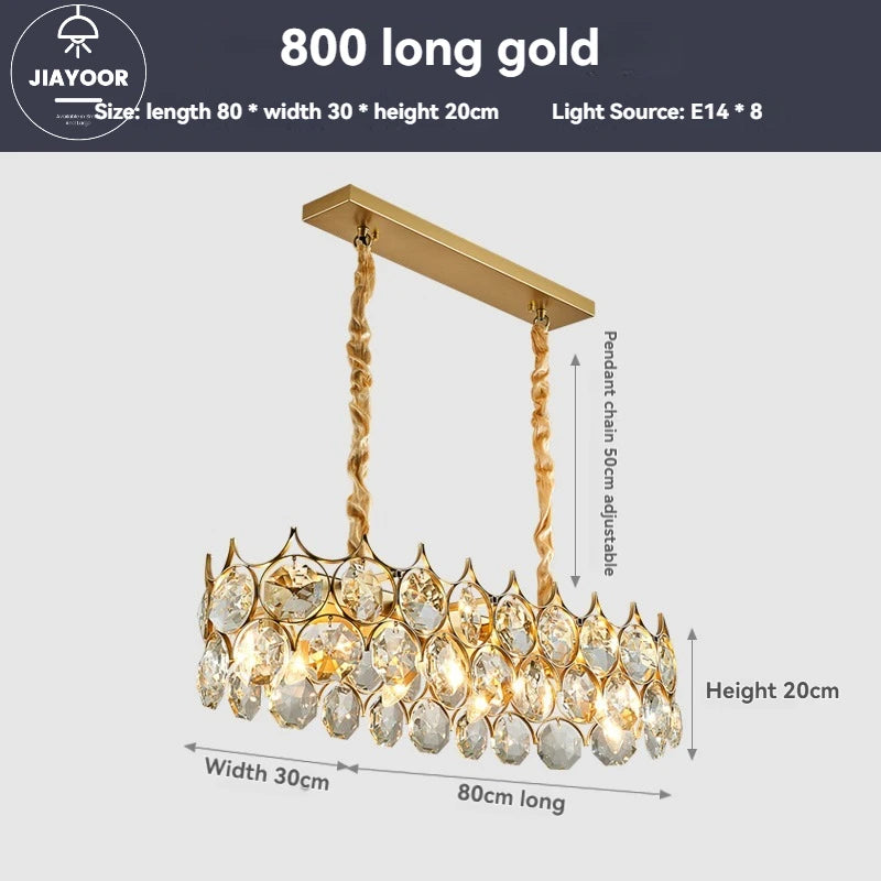 luminaire suspension cristal moderne luxe rond doré transparent salon salle manger chambre