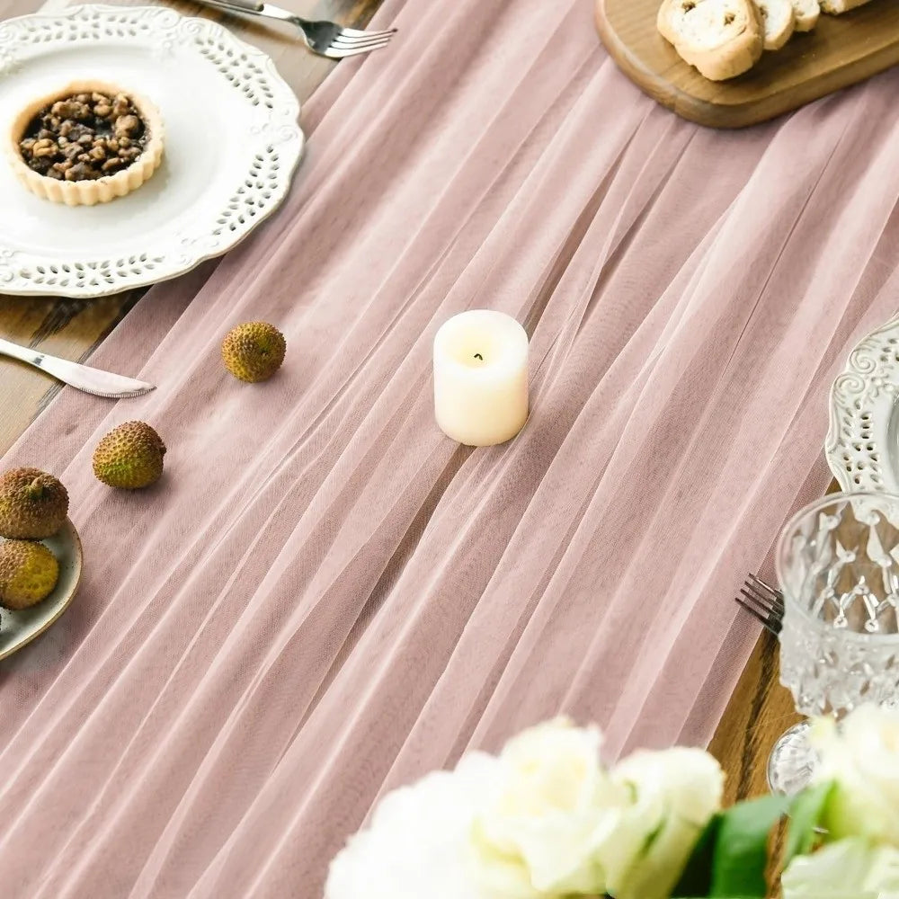 table table polyester plissé rose pâle vert foncé blanc violetclair beige classique festive fleuri