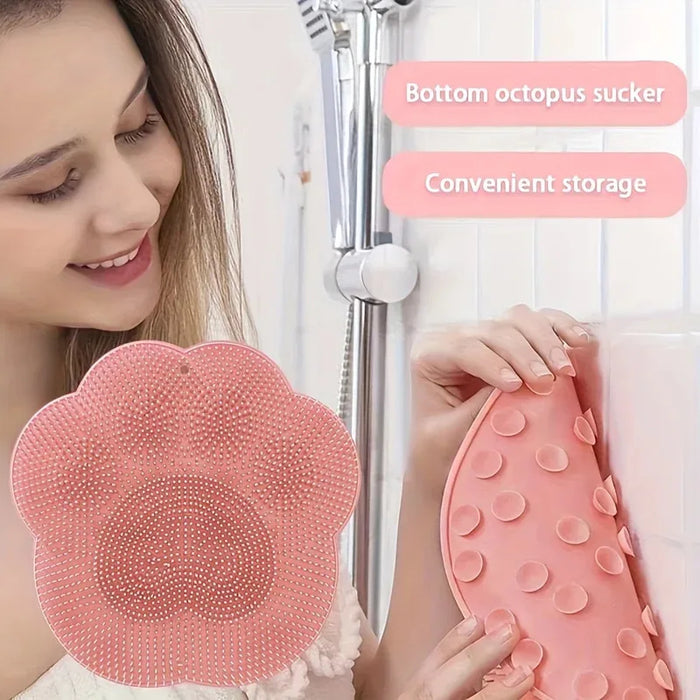 tapis bain bleu rose ventouse bristles patte chat nettoyage pieds dos ludique.functional