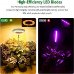 lampe led croissance plante hauteur réglable blanc noir moderne télécommande USB