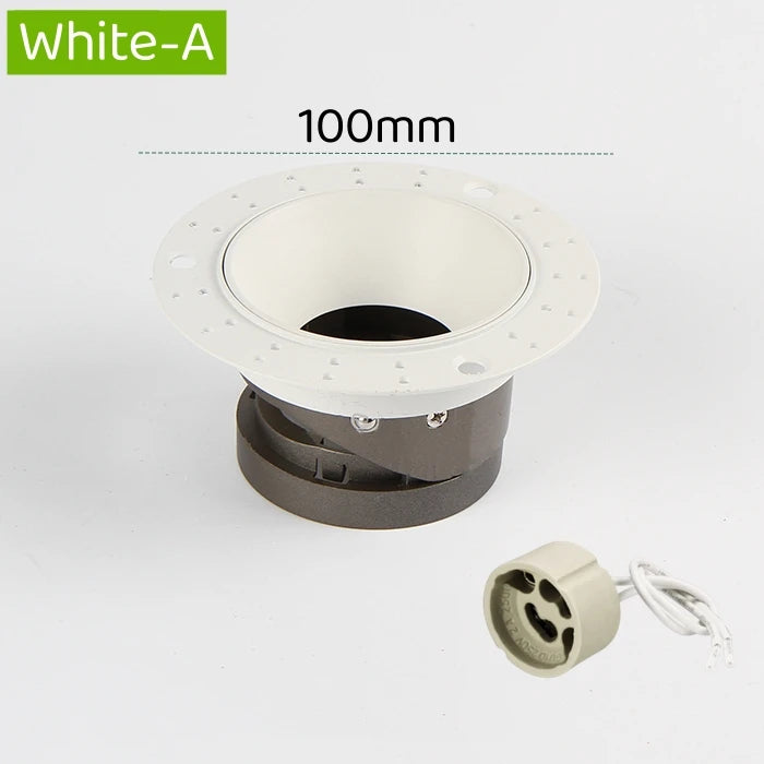 Spot LED moderne noir blanc encastrable vis diamètre 100mm hauteur 50mm