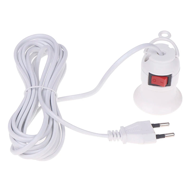 câble électrique blanc moderne interrupteur prise ue 4m métal lisse opaqué