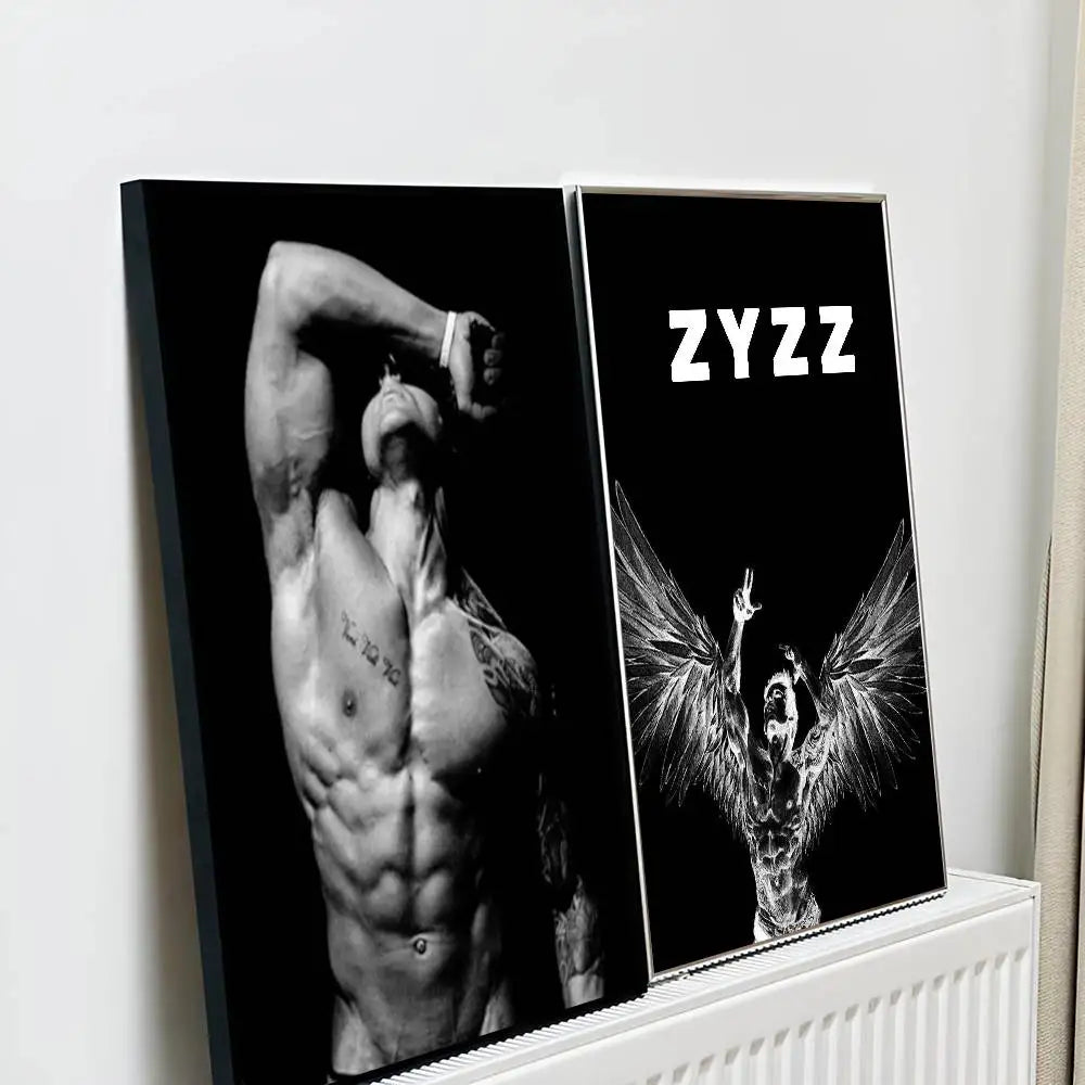 affiches homme musclé ailes zyzz veni vidi vici noir blanc moderne minimaliste papier cadre