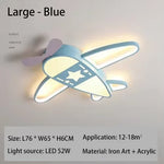 lampe suspendue avion forme moderne enfant blanche brun chaînes led salon chambre