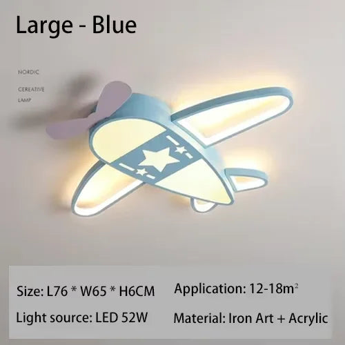 lampe suspendue avion forme moderne enfant blanche brun chaînes led salon chambre