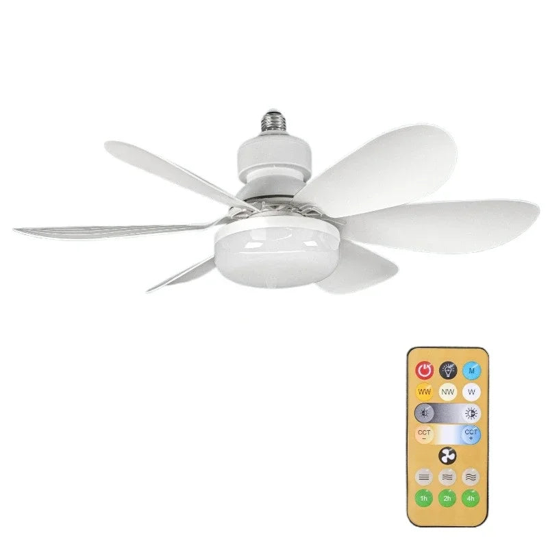 ventilateur led moderne blanc télécommande fixations opaques lisses pieces rechange ailettes