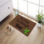 tapis bienvenue antidérapant marron vert blanc humour feuille cannabis porte entree exterieur