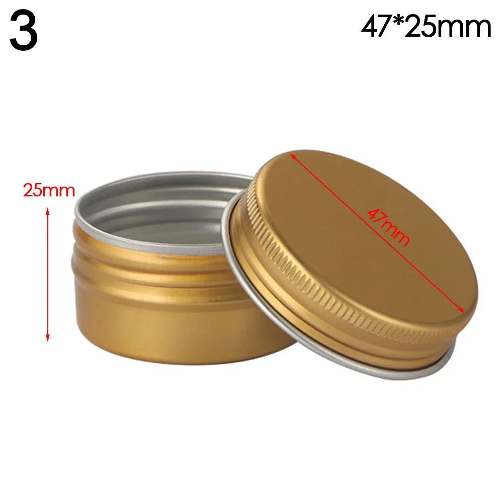 pots aluminium hermétiques rechargeables crème baume cosmétique moderne noir doré rose gris mat