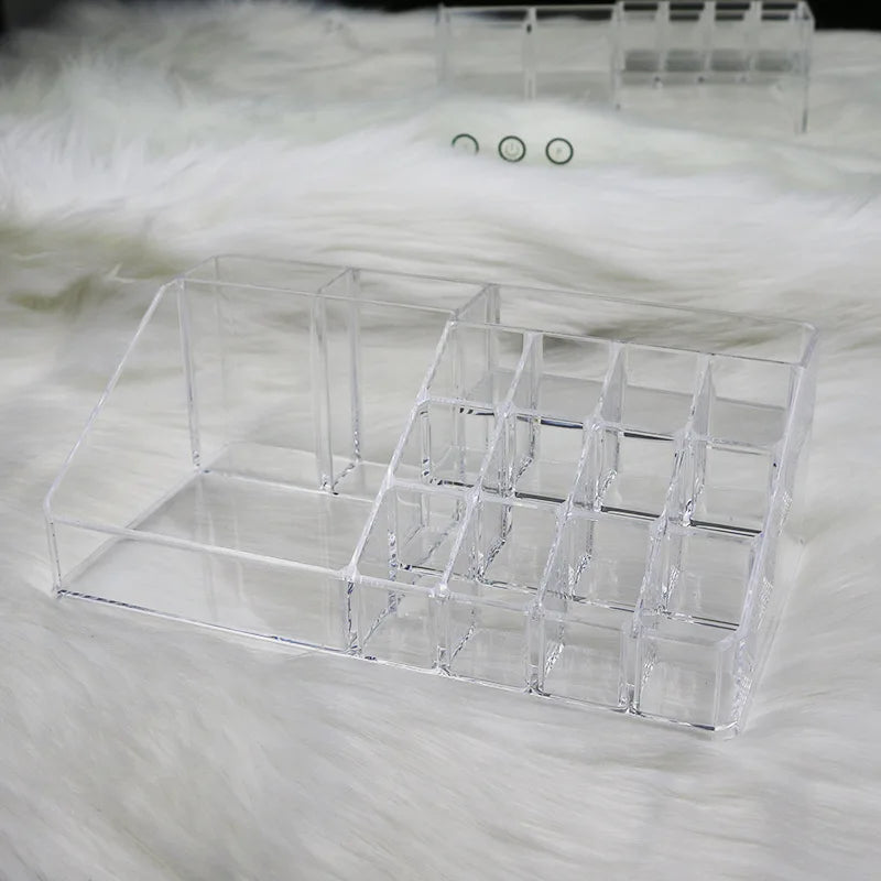 organisateur bijoux boîte transparente moderne poignées plastique grande taille cosmétiques maquillage soins peau