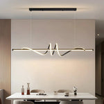 lampe suspendue moderne ondulé aluminium blanc noir doré lustre salon salle manger