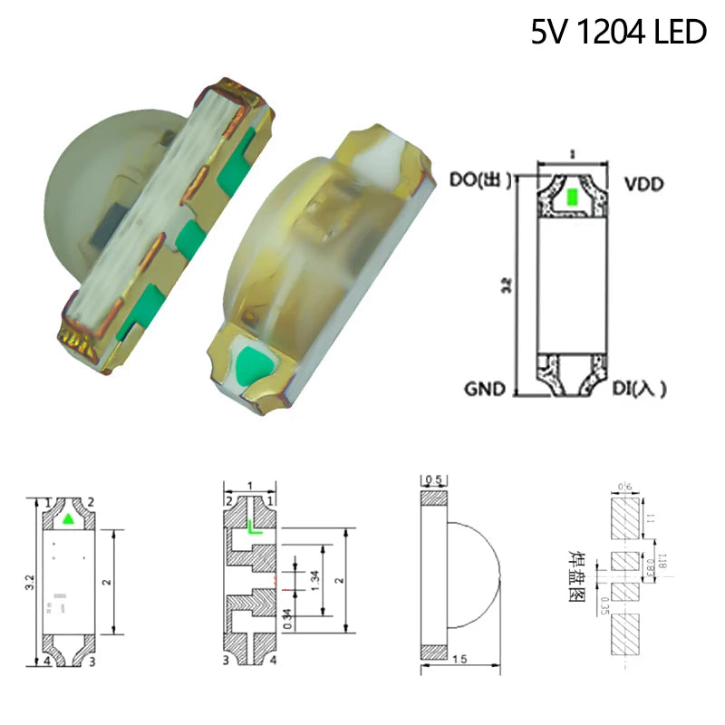 diodes led blanc ws2812b 5v 3528 5050 adhésif électronique plat nouvelle qualité