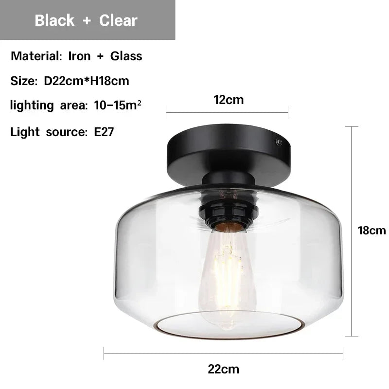 lampe moderne minimaliste noir transparent abat jour acrylique vis simple
