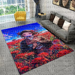 tapis dessin animé personnages demon slayer moderne rose noir enfant salon 100x150cm