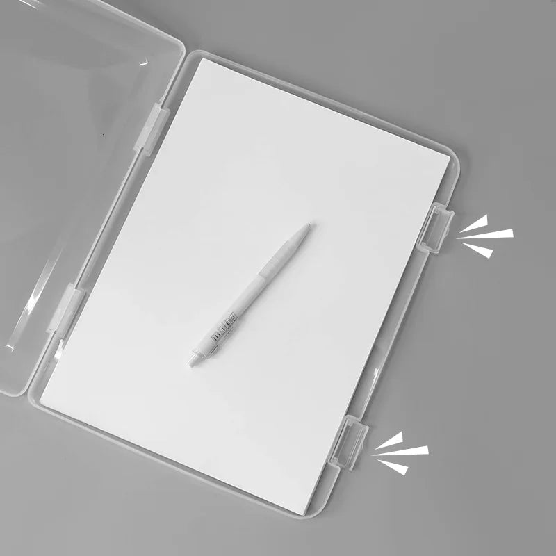Boîte de rangement transparente A4 multi avec couvercle
