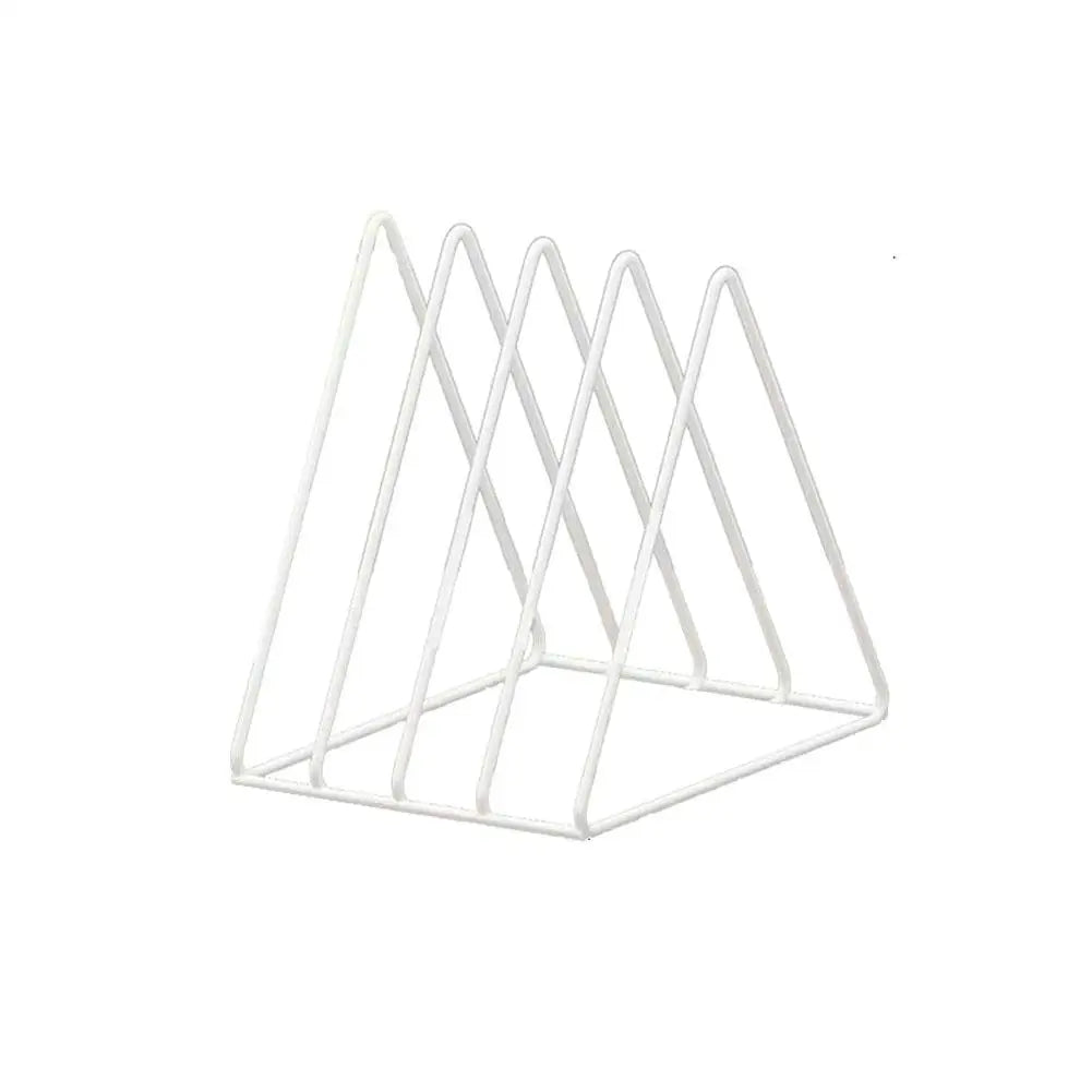 rangement disques vinyles noir structure métal moderne minimaliste triangles superposés 18cm 15cm 27cm 18cm