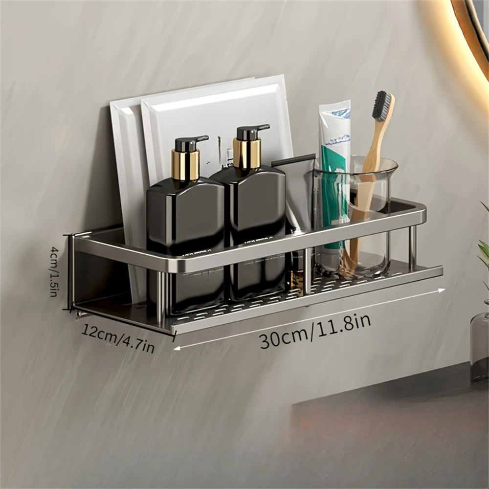 étagère murale moderne étagères aluminium noir serviettes bouteilles pots salle bain cuisine rangement gain