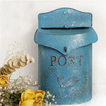 boîte lettres murale métal rose clair fleurs oiseaux vintage romantique motifs floraux doré postextérieur