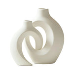 vases decoratifs blanc noir modernes sculpturaux minimalistes fleurs artificielles chambre salon