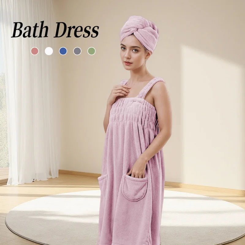 Robe bain velours rose floral rapide sèche machine blanc verte bleue