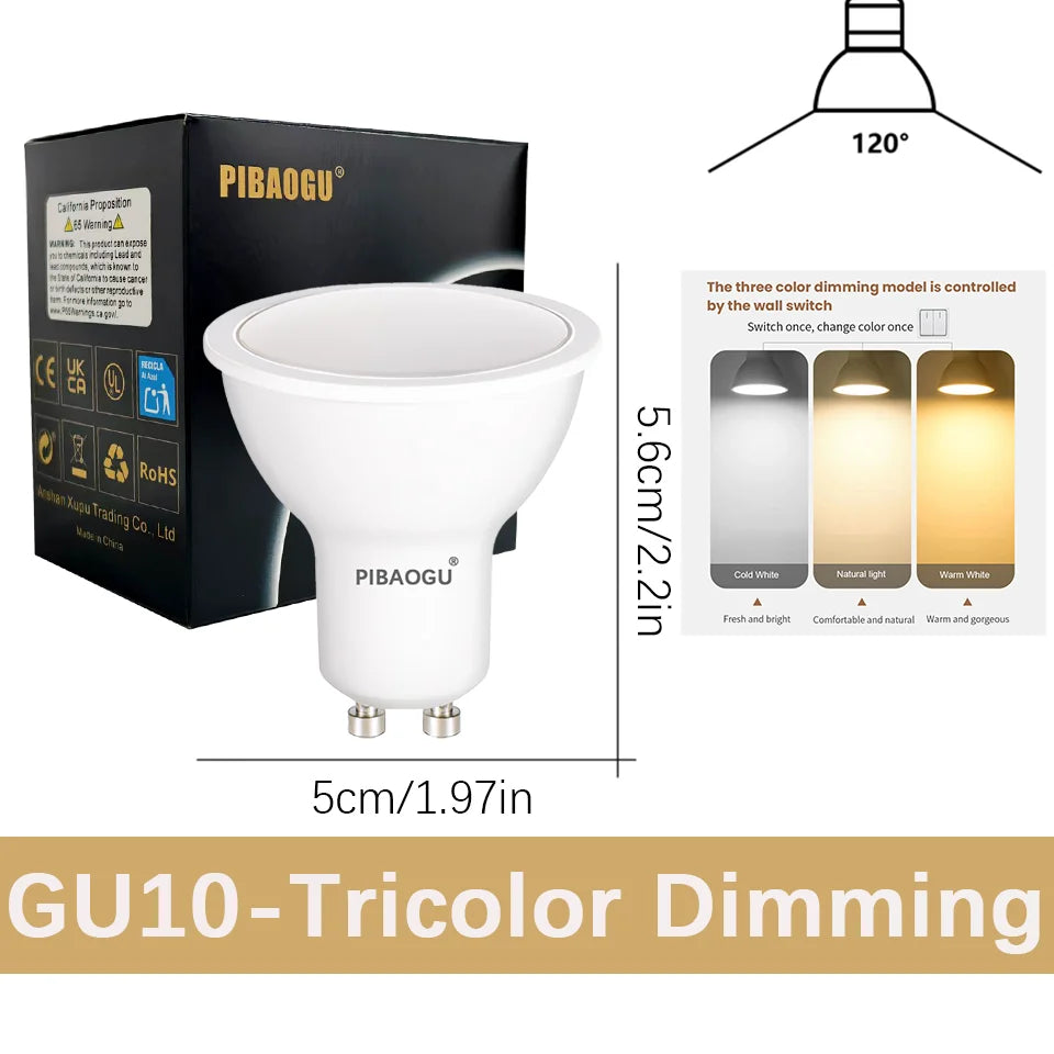 ampoules led gu10 blanc chaud neutre variable 3w 6w 9w 12w sans scintillement moderne