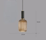 suspension lumineuse moderne vert rayures opacité câble noir chambre salon étude principal