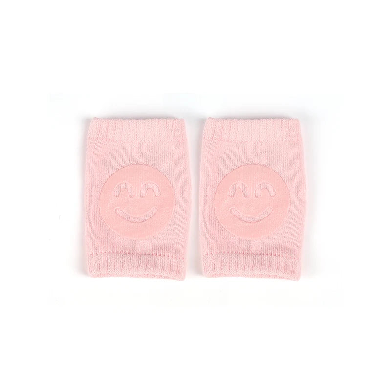 protège genoux bébé coton acrylique unisexe bleu clair jaune rose gris vert smiley brodés