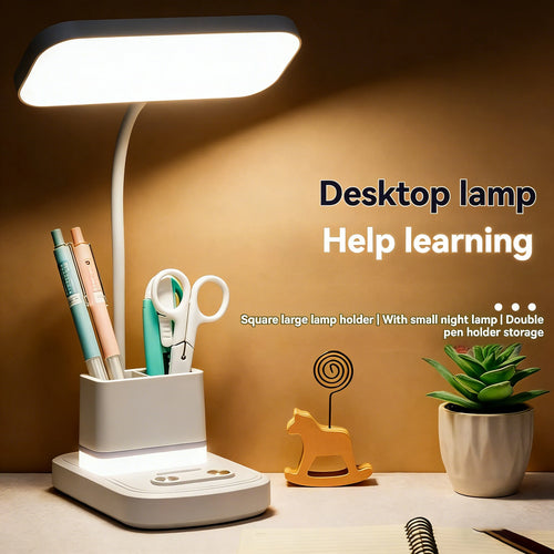 lampe moderne blanc mat porte crayons horloge scie pliant jouet bascule rechargeable USB
