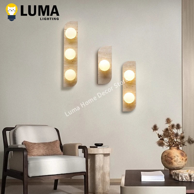 applique murale moderne verre blanc texture bois minimaliste cuisine chambre salon