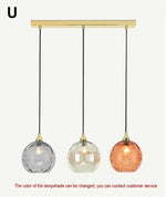 Suspension lumineuse moderne rose gris bleu ampoules intégrées texture granulée chambre salon