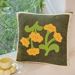 coussins décoratifs brodés motifs floraux 45x45cm polyester adhésifs traditionnels