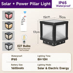 lampe solaire extérieure led moderne noire ip65 panneau solaire télécommande