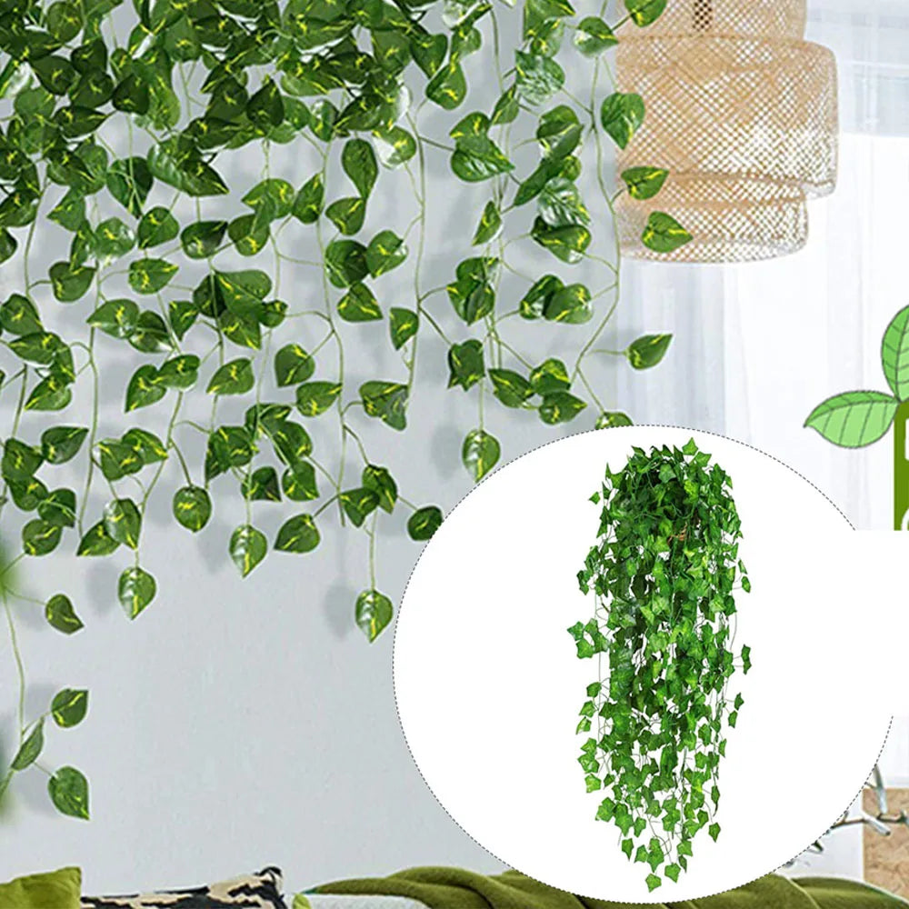 guirlande artificielle feuilles vertes modernes 78 pouces décoration intérieure extérieure mariage anniversaire festive