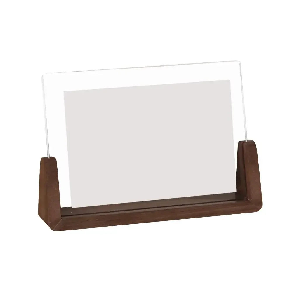 cadre photo moderne minimaliste transparent bois marron clair verre structure bois 10.2x15.2 12.7x17.8 cm