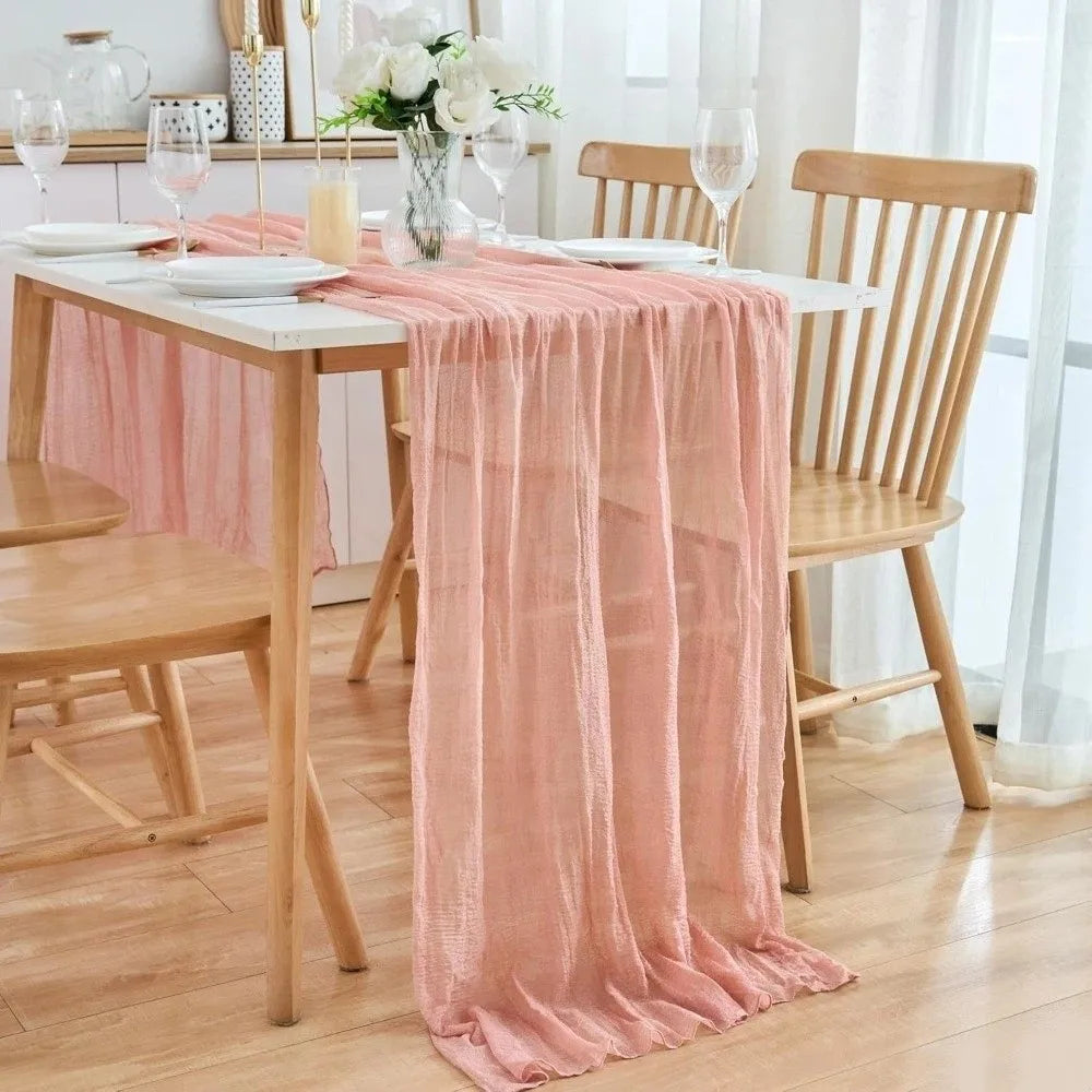 table cuisine chemin table beige rose classique opaque polyester 80x300 cm farmhouse