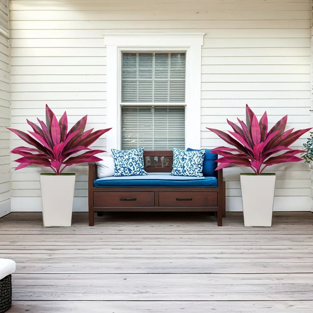 plantes artificielles agave rose vert pots blancs décoration intérieure contemporaine texturée nervures