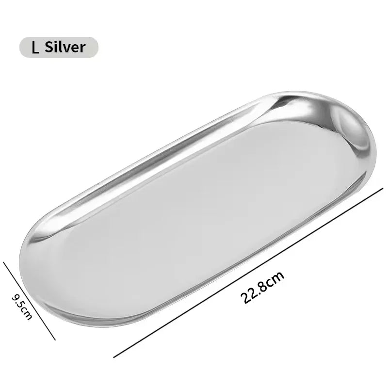plateau forme cœur argent or violet bleu rose moderne élégant métal brillant effet miroir