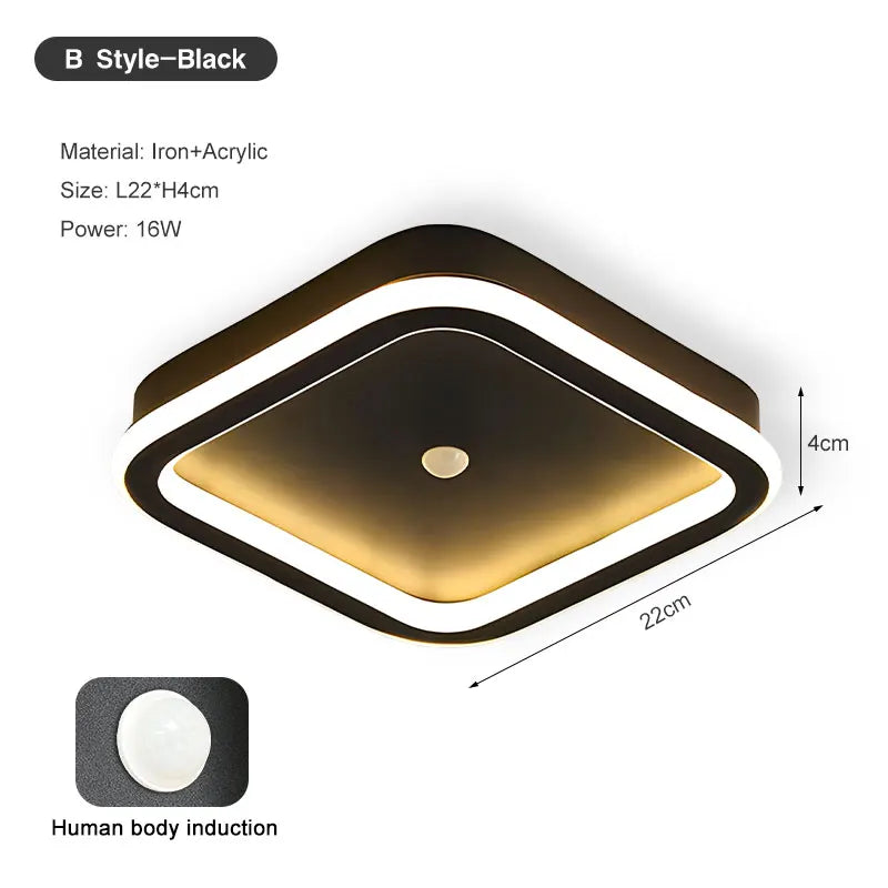lumière détecteur mouvement noir blanc doré moderne flux lumineux led 249 2000v