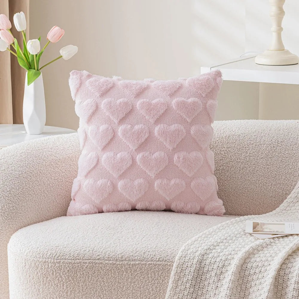 coussin rouge motif cœurs doux opacité 45cm 45cm lit décoration romantique polyester coton