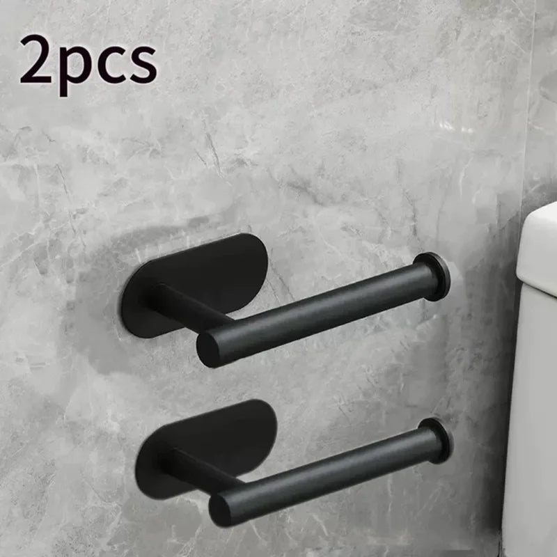 porte serviettes papier noir adhésif moderne salle bains papier toilette cuisine rouleau support étanche