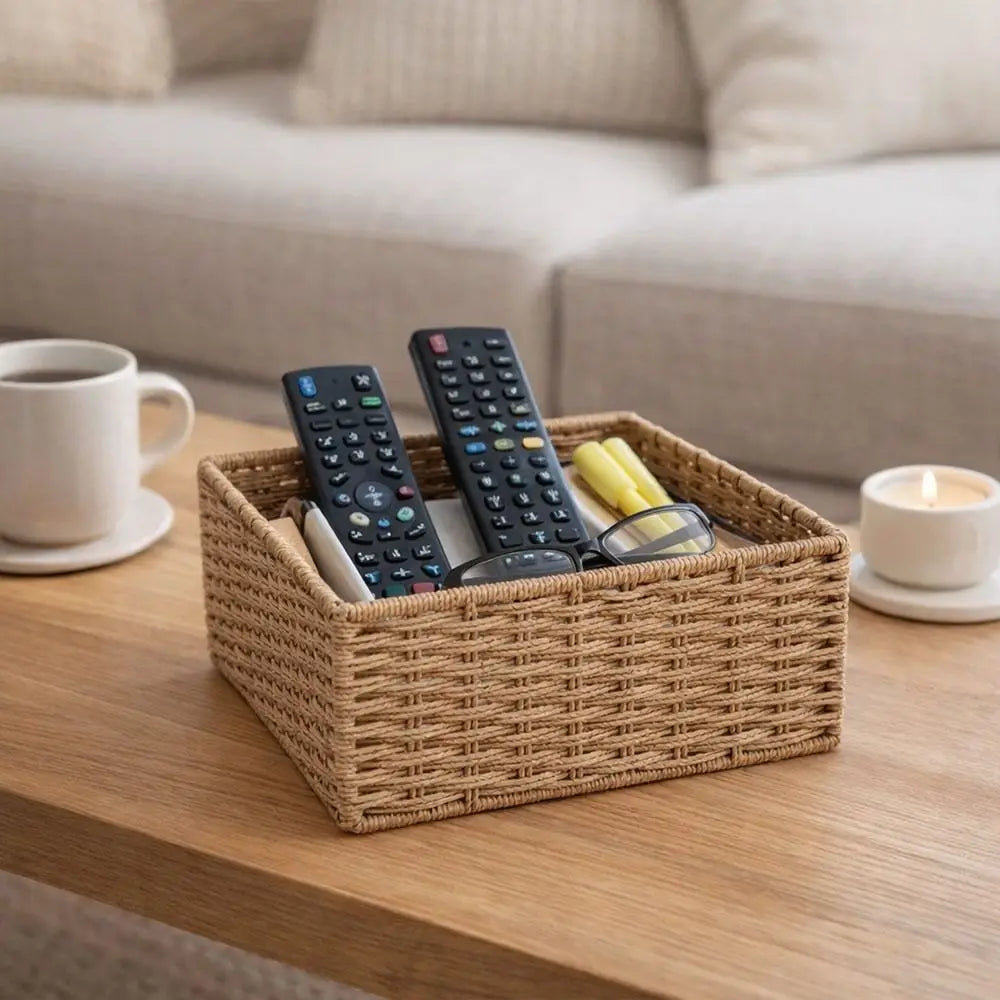 panier rangement tressé rustique multi usages réutilisable respectueux environnement tailles organisateur maison