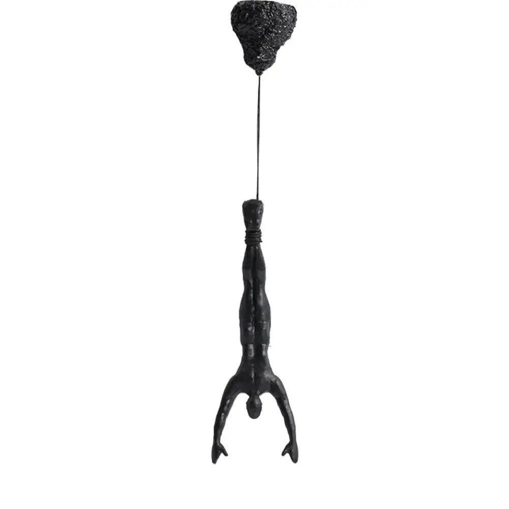 statues escalade homme résine noires texture rugueuse détail anatomique réaliste fixées