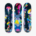 Planche skateboard murale design japonais prune