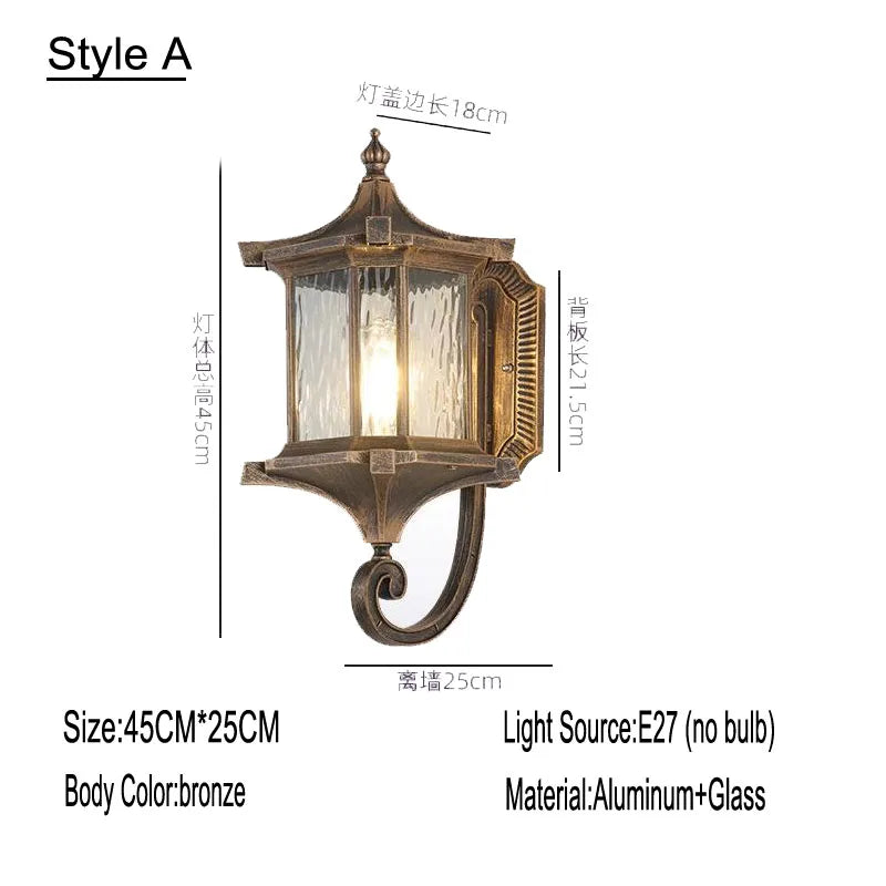 applique murale led noir bronze verre texturé classique vintage éclairage maison fixations e27