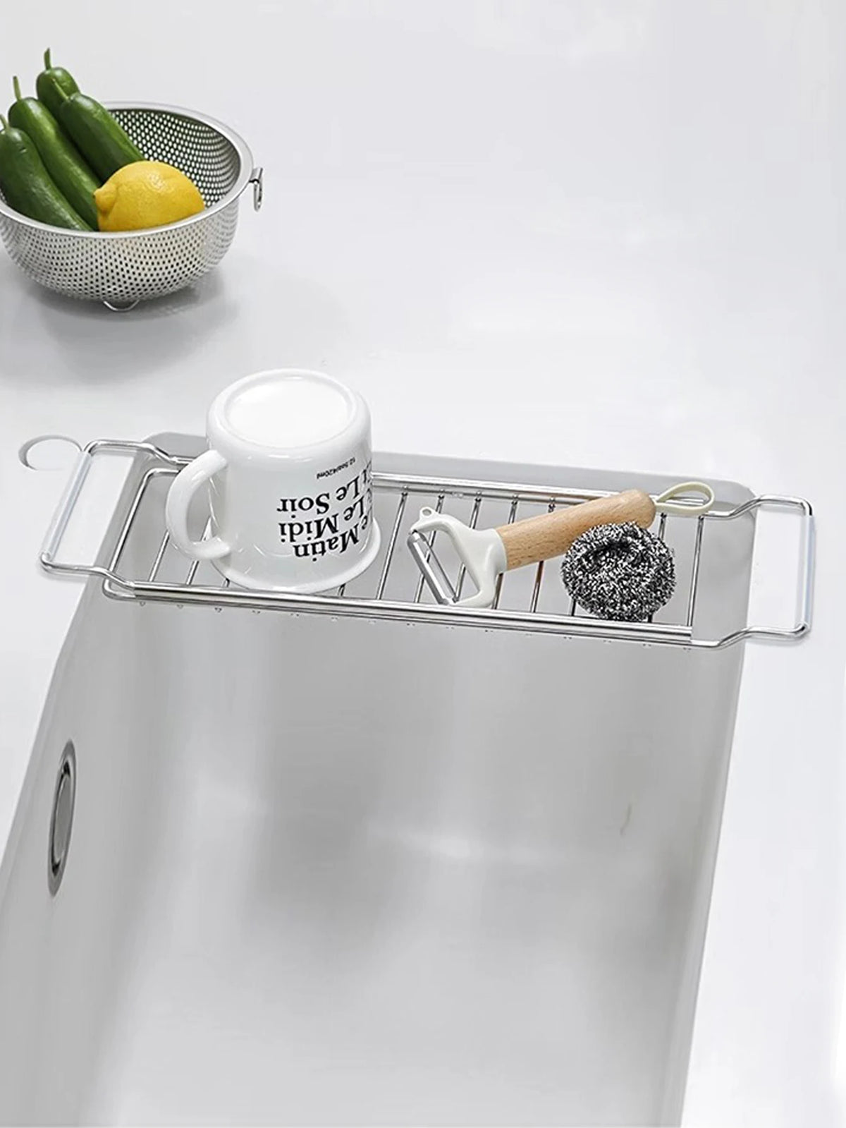 porte serviettes moderne acier inoxydable blanc argenté cuisine respectueux environnement fixations