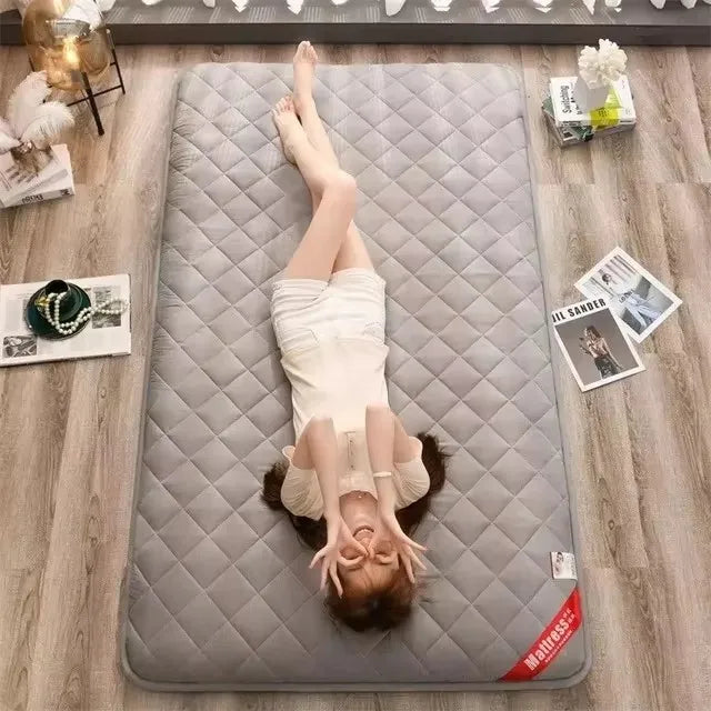 matelas tatami bleu marine gris confortable coton tissé pointillé moderne autonome épais solide antidérapant