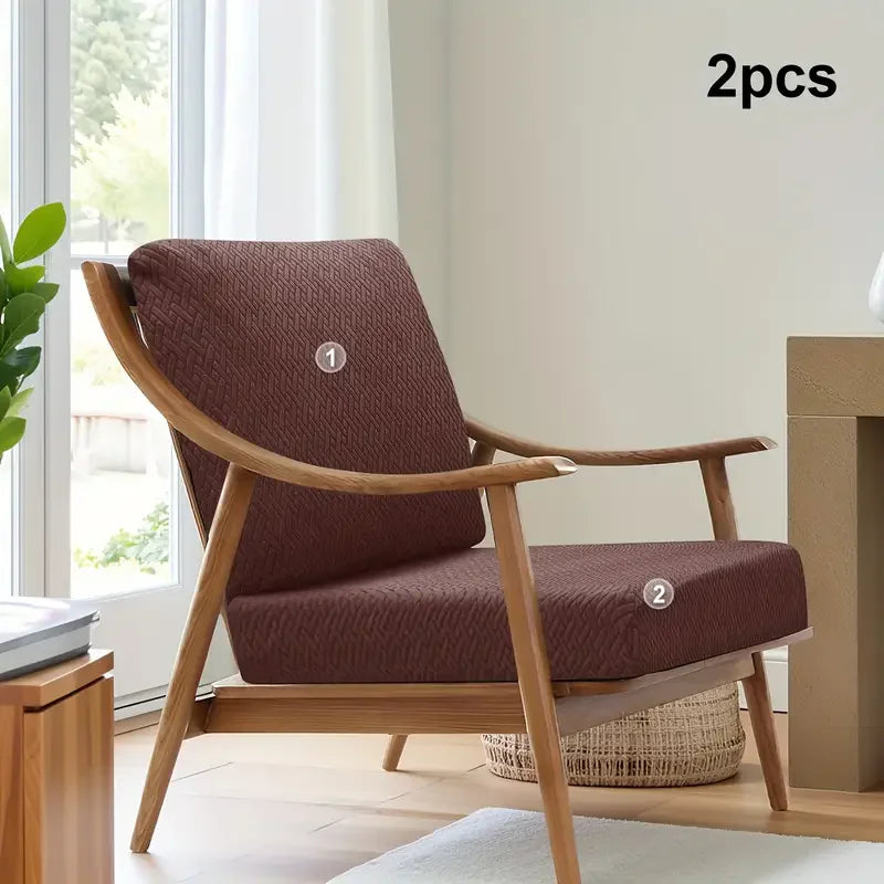 coussins chaise couverture canapé deux trois places tissu jacquard motifs géométriques élastiques moderne vert