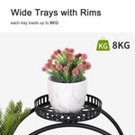 support fleurs roulettes robuste moderne noir blanc pot fleuri plante verte ajouré minimaliste