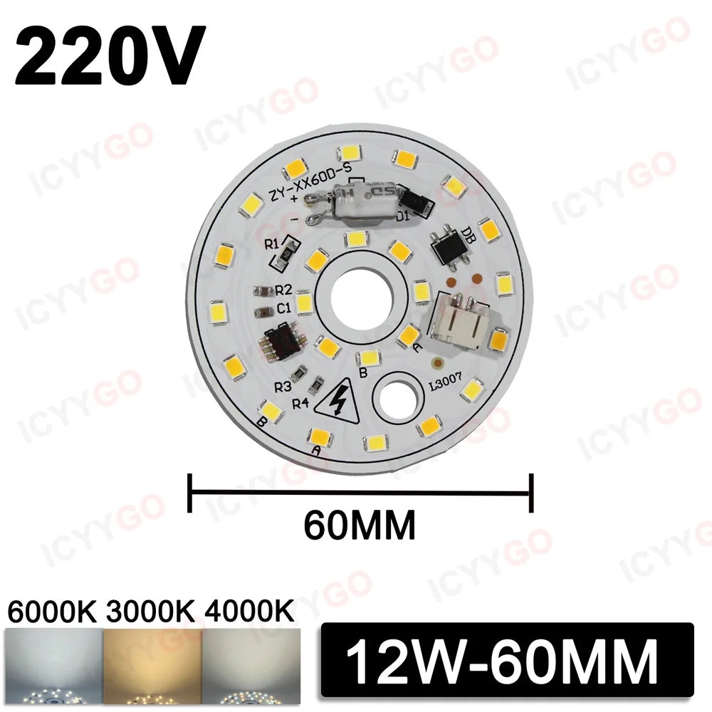 source lumineuse led 12w 24w 36w couleurs blanc moderne rond autoinstallation